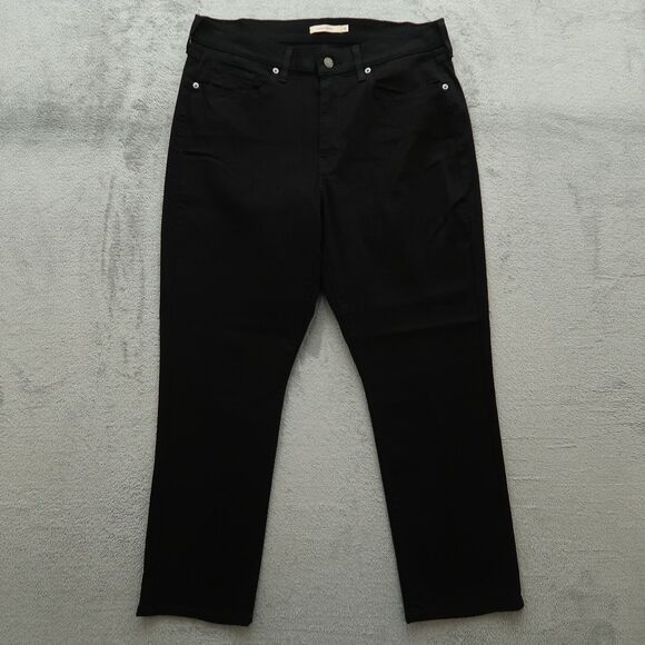 Levi's Jeans Womens Size 14S Black High-Rise Classic Straight Denim 27.5" Inseam - Picture 1 of 16